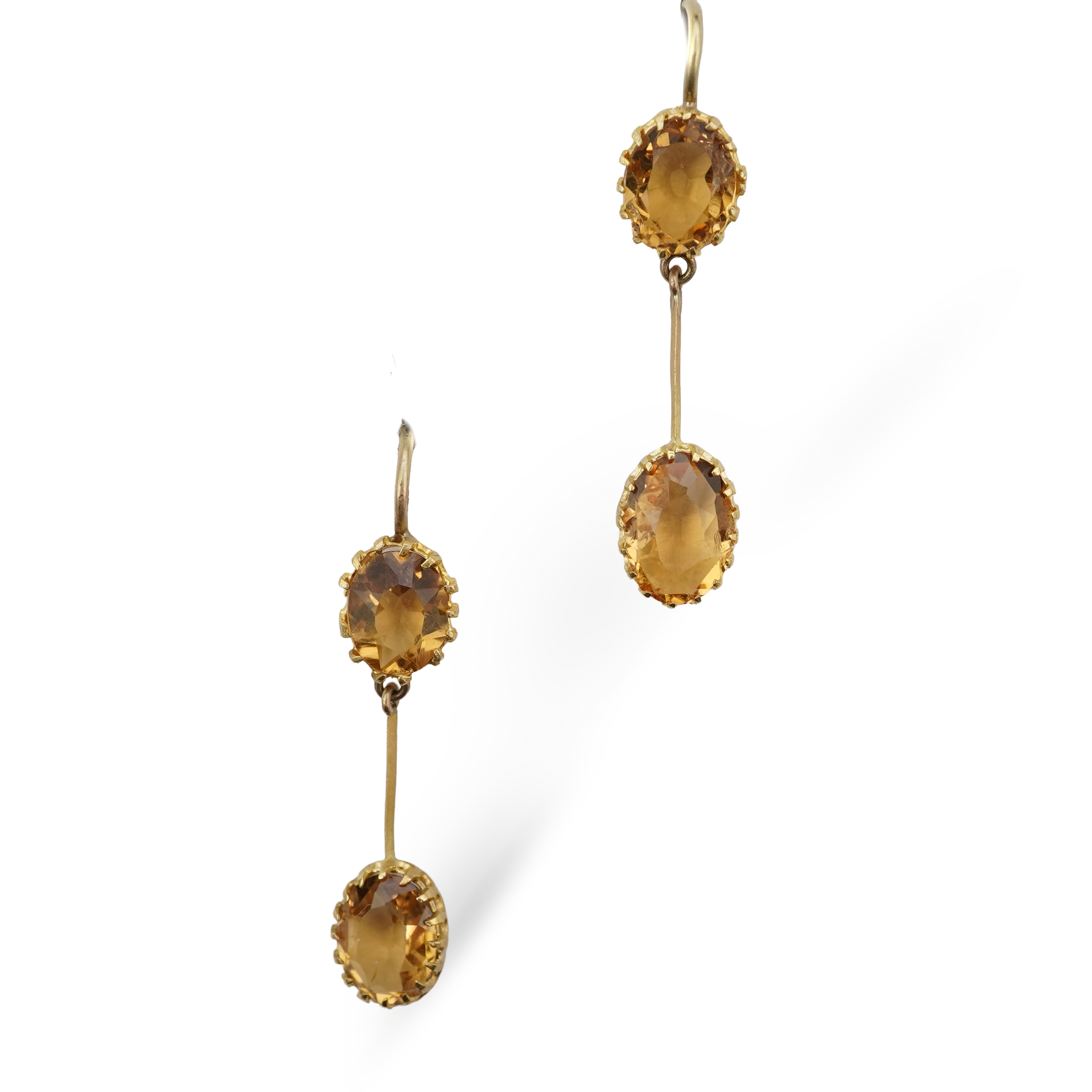 A pair of citrine earrings